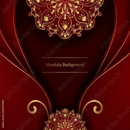 Red background with gold mandala ornaments