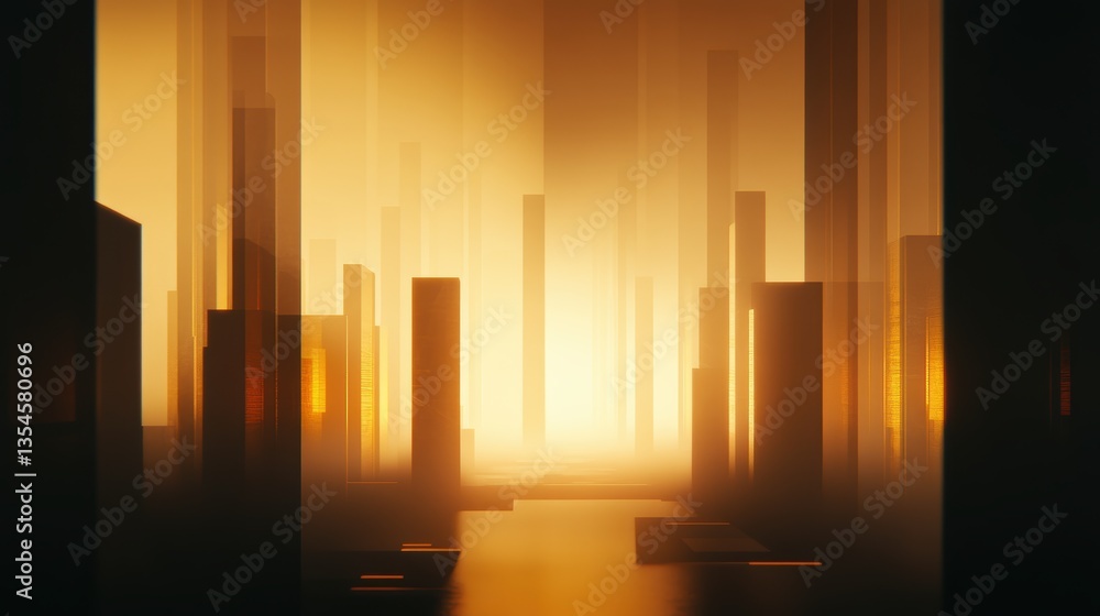 A futuristic city entirely built in a virtual reality simulation with glowing skyscrapers. A futuristic city entirely built in a virtual reality simulation with glowing skyscrapers.