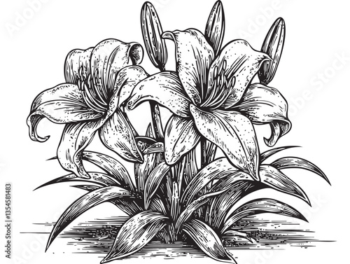 Detailed EPS highlighting the timeless charm of lilies for Easter decor