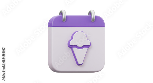 Isolated Calendar With Ice Cream Icon