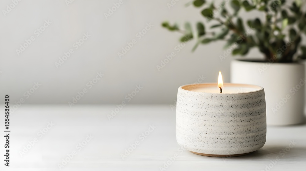 Handmade Scented Candle with Textured Wax Providing Calming Soft Glow, Artisan Craft Ideal for Meditation or Spa Environments Handmade Scented Candle with Textured Wax Providing Calming Soft Glow, Artisan Craft Ideal for Meditation or Spa Environments