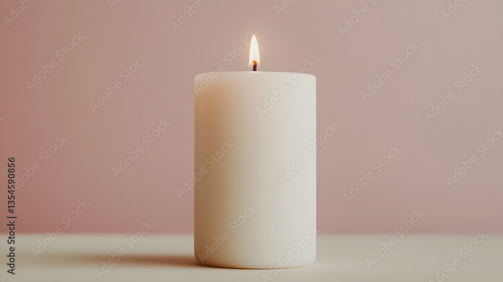 custom made wallpaper toronto digitalSmooth Beige Pillar Candle Glowing in Peaceful Ambiance for Spa and Meditation Visuals