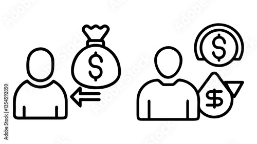 borrower icon, borrower line art - simple line art of borrower, perfect for borrower logos and icons