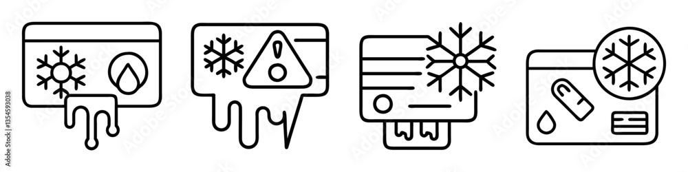 credit freeze icon, credit freeze line art - simple line art of credit freeze, perfect for credit freeze logos and icons