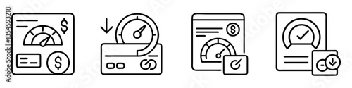 credit score icon, credit score line art - simple line art of credit score, perfect for credit score logos and icons
