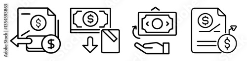 loan repayment default icon, loan repayment default line art - simple line art of loan repayment default, perfect for loan repayment default logos and icons