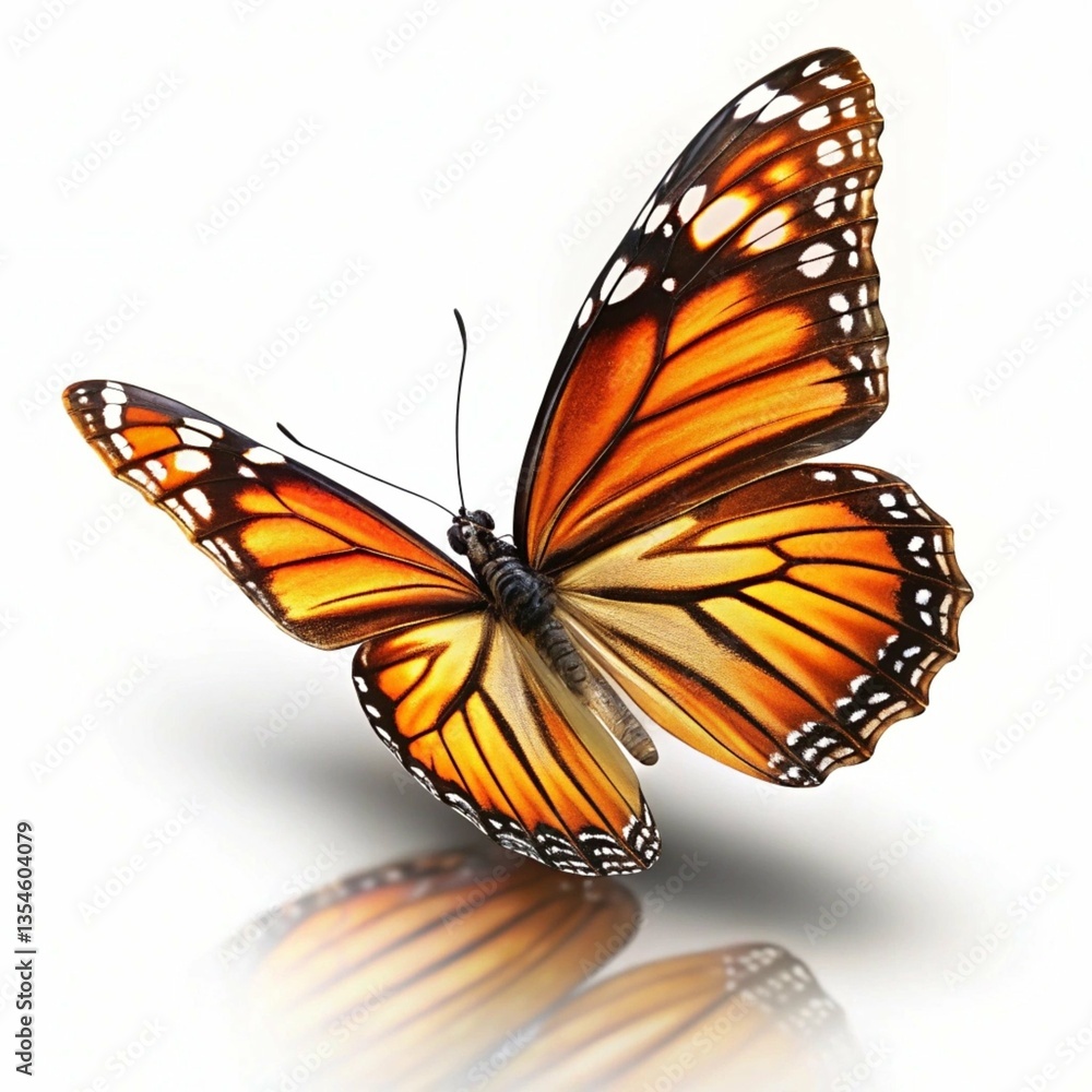 Fototapeta premium flying butterfly on a white background