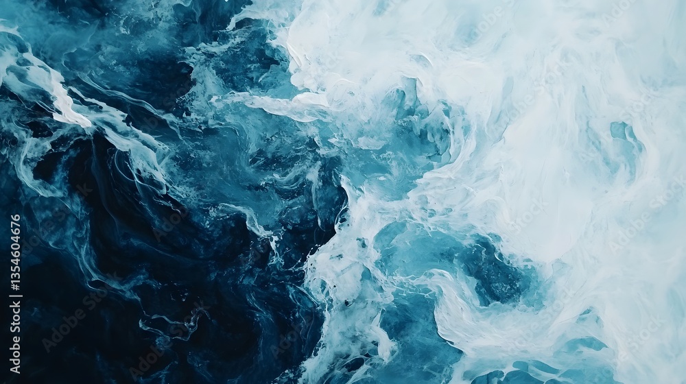 Obraz premium Flowing Acrylic Abstraction Inspired by Icy Formations