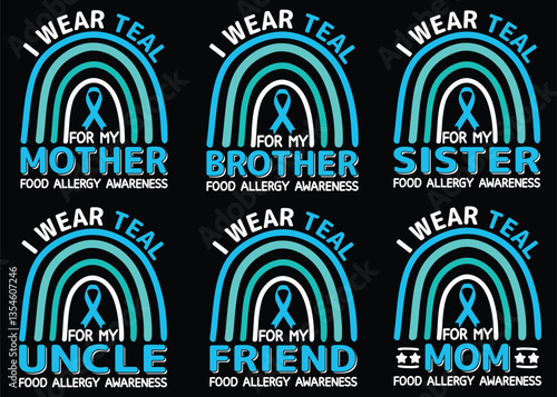 Food Allergy Awareness T Shirt Design Bundle 1