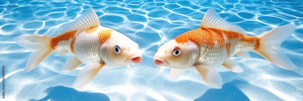 Two Koi Fish in Water Two Koi Fish in Water