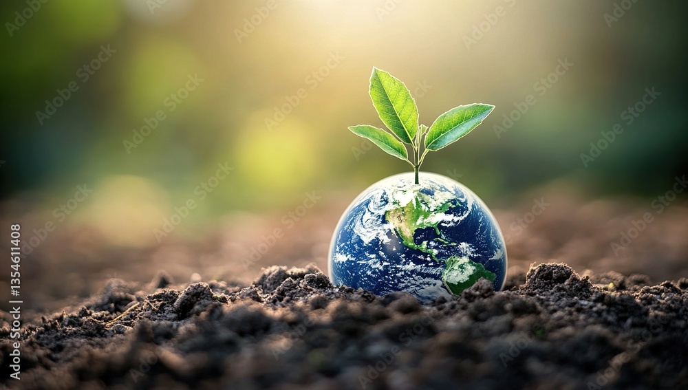 Seedling Sprouting on Earth: A Symbol of New Growth and Environmental Sustainability Seedling Sprouting on Earth: A Symbol of New Growth and Environmental Sustainability