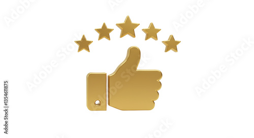 Isolated Thumbs Up with Stars