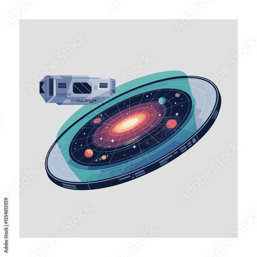 space travel vector illustration. background, poster and others. Let's explore galaxy artwork