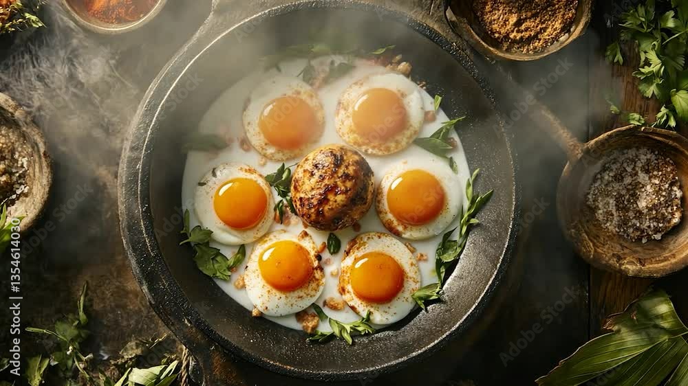 Smoky Eggs & Meatballs in Rustic Pan Smoky Eggs & Meatballs in Rustic Pan