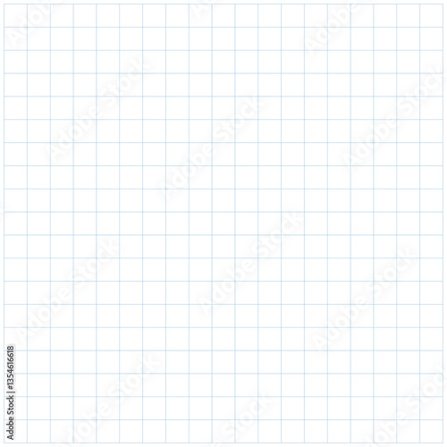 Small paper gridline, isolated on white background