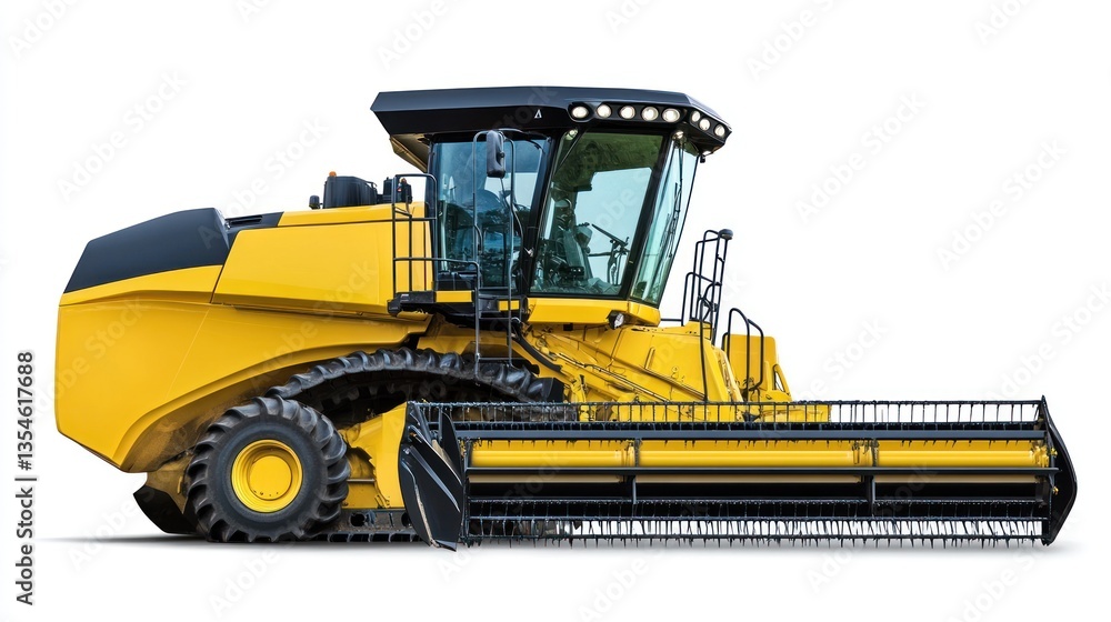 Obraz premium Modern yellow agricultural harvester