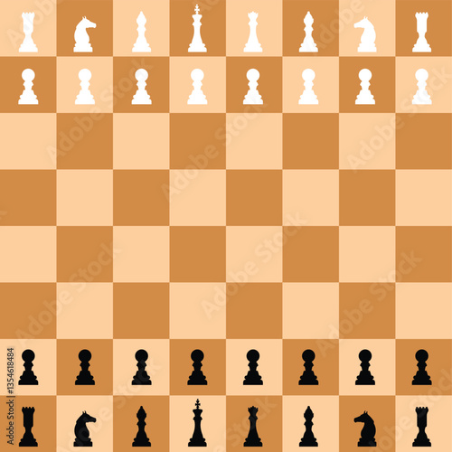 Brown and light brown chess board, all dice on chess, art chess background