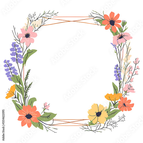 floral frame with flowers