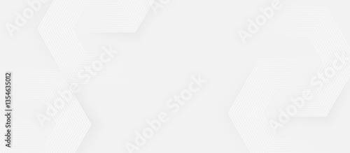 Minimal White Abstract Background with Subtle Hexagonal Line Pattern