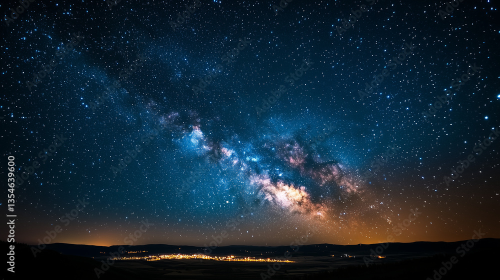 Fototapeta premium A stunning starry sky on a clear night, with the Milky Way stretching across the dark expanse
