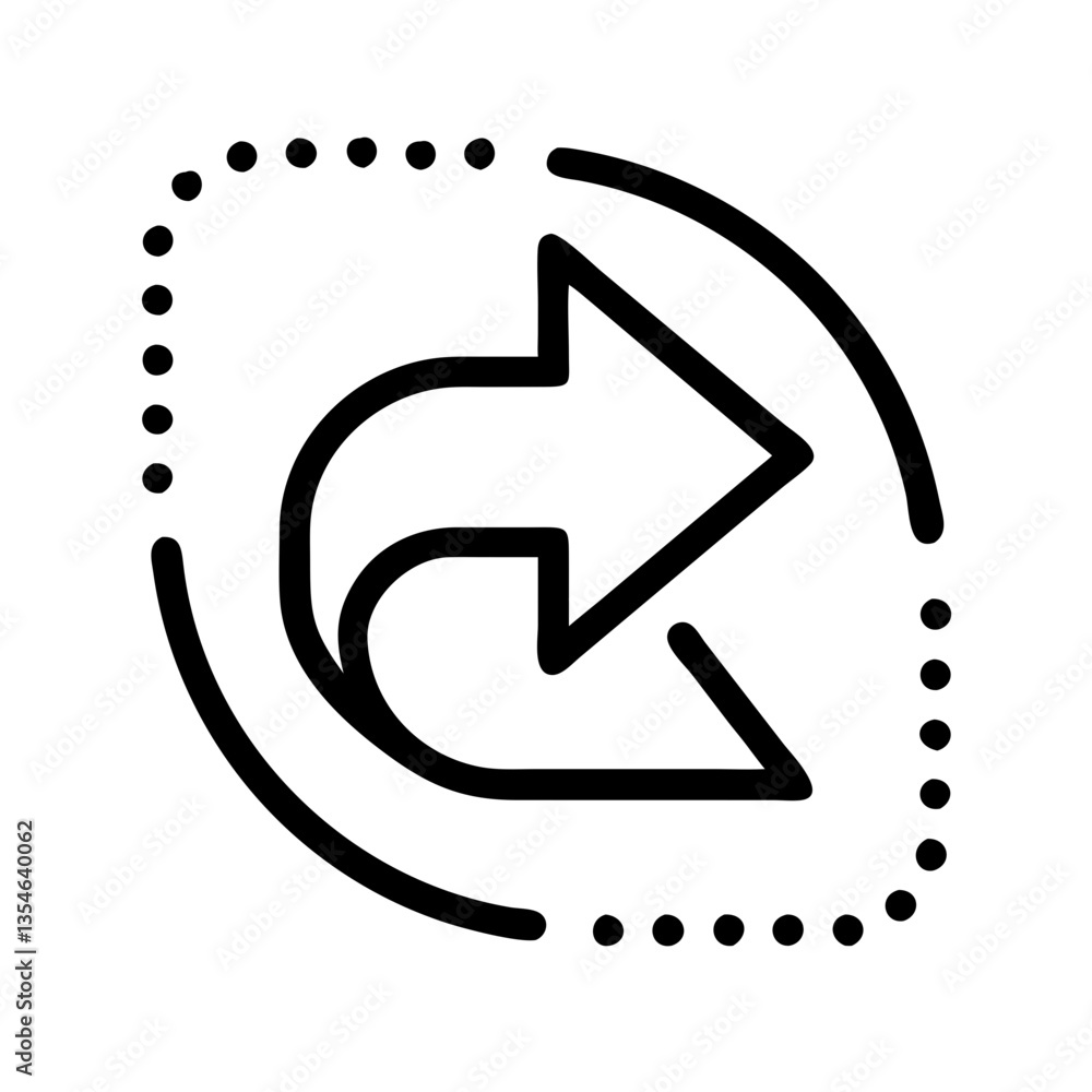 Circular arrow icon representing refresh action Circular arrow icon representing refresh action