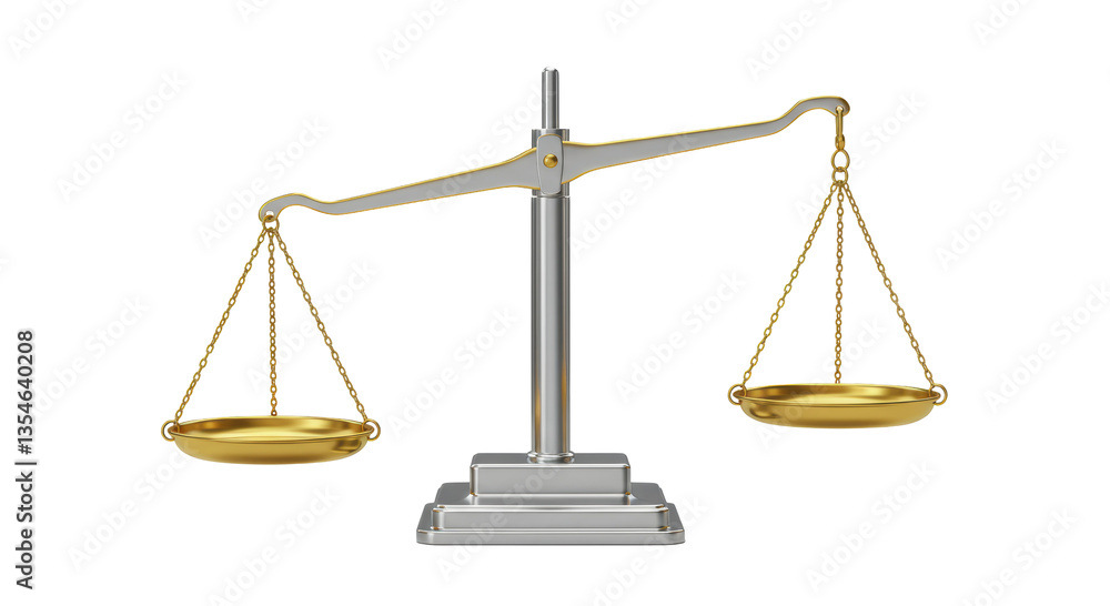 Isolated Scale with Gold and Silver Balance Isolated Scale with Gold and Silver Balance