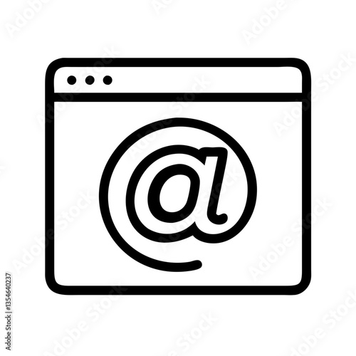 Email icon in minimal style with simple lines and shapes  