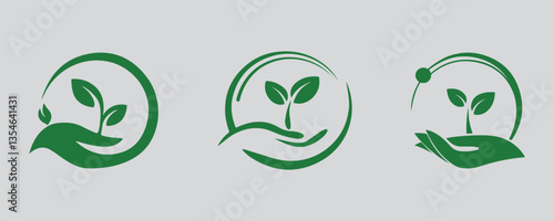 Hand hold sprout logo - Eco-Friendly and Growth-Oriented