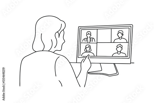 Remote Worker in Online Video Conference Meeting via Computer