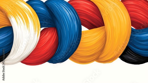 Intertwined Colorful Abstract Design.