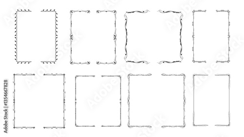 Wallpaper Mural Set Black Simple Line Collection Different Doodle Brackets, Parentheses, Braces Elements Vector Design Style Sketch Isolated Illustration For Banner Torontodigital.ca