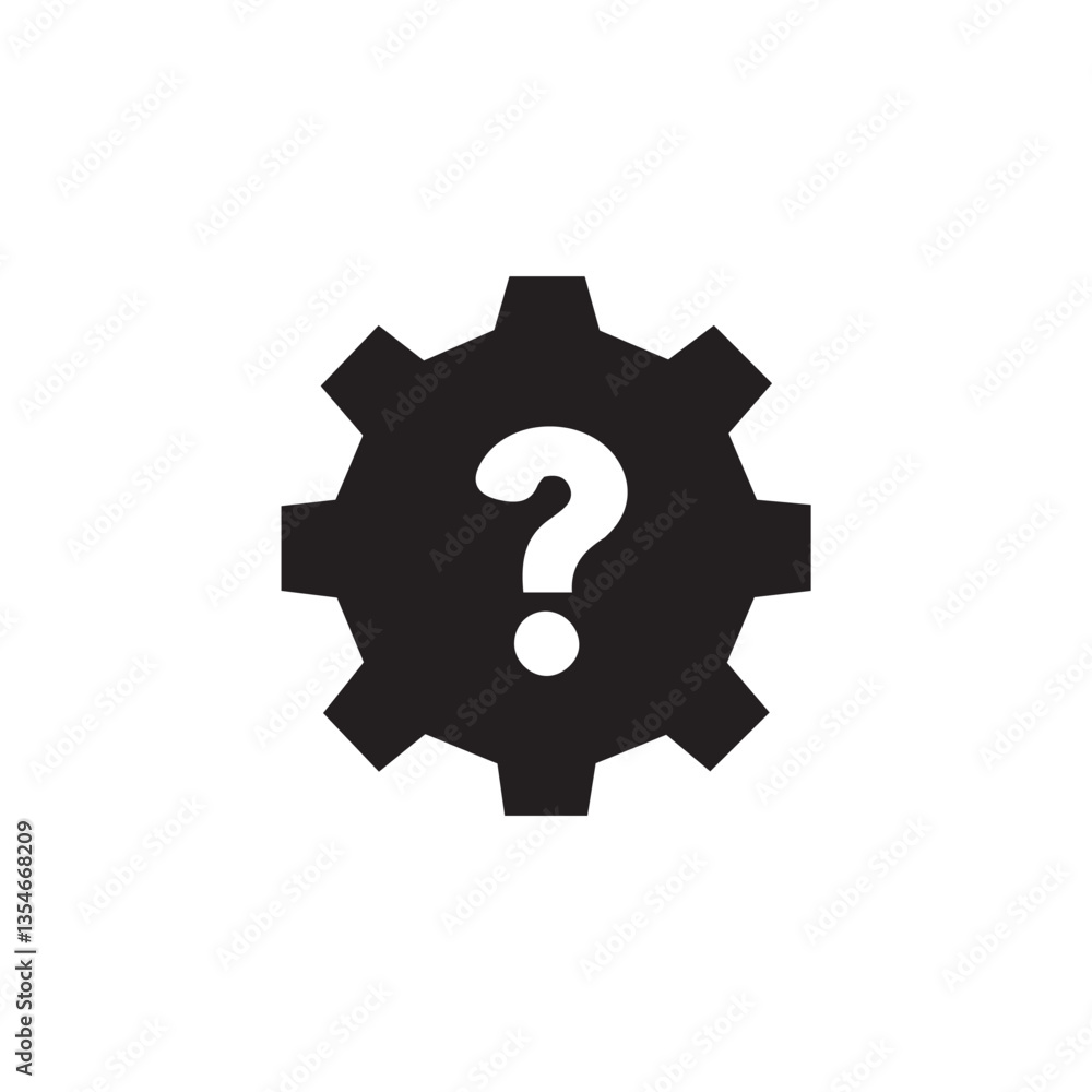 gears and question mark sign gears and question mark sign