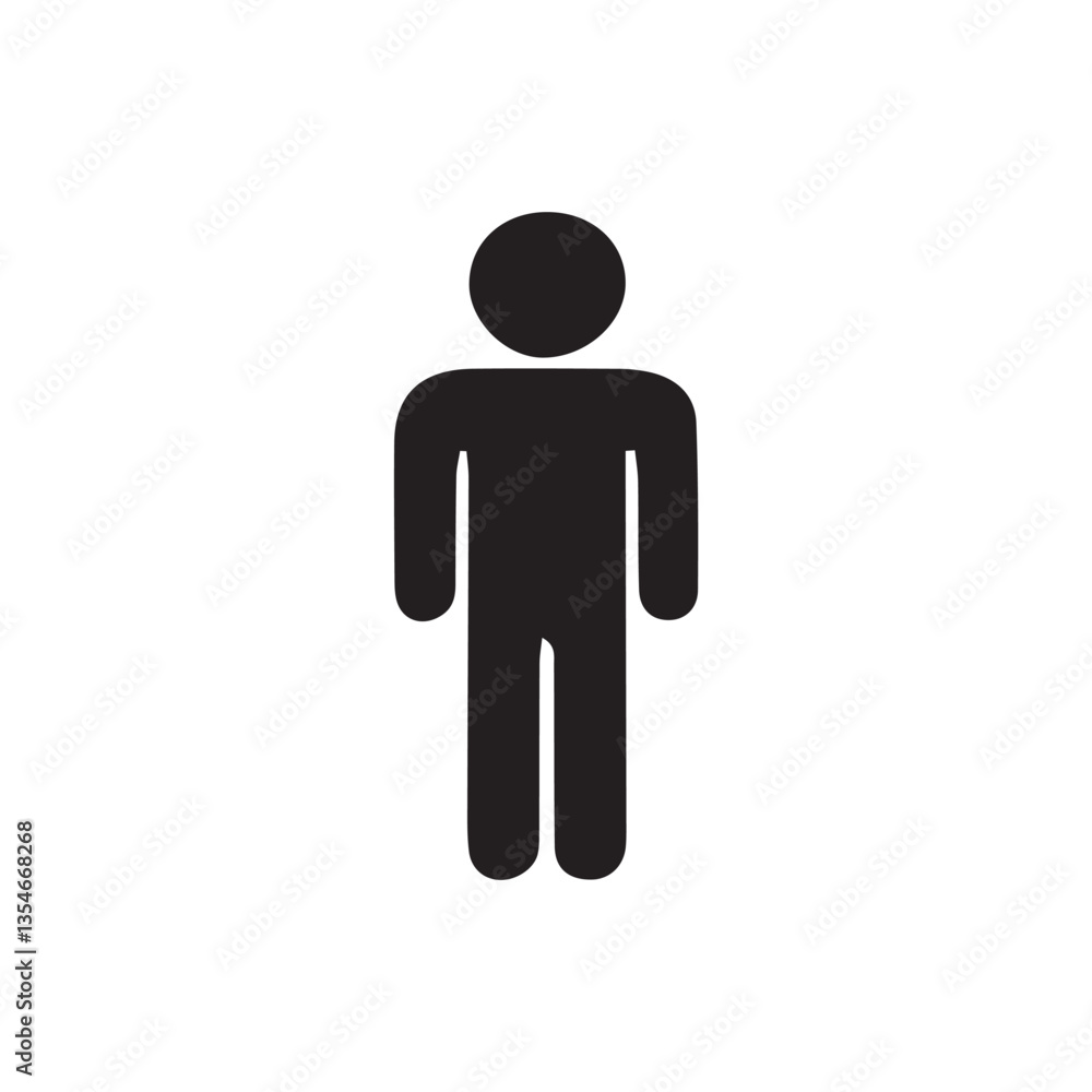 vector man icon with editable strokes and shape vector man icon with editable strokes and shape