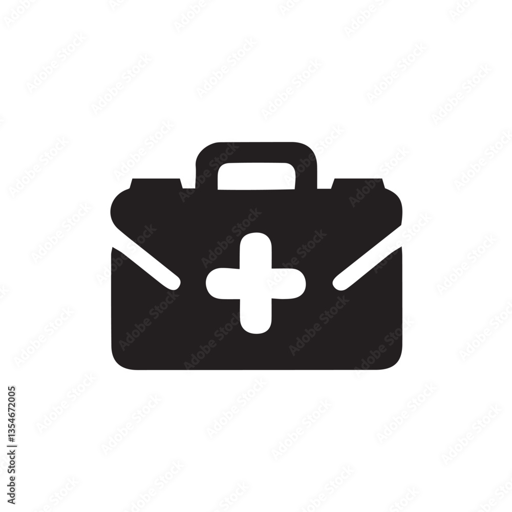 first aid kit box vector illustration with editable strokes and shape first aid kit box vector illustration with editable strokes and shape