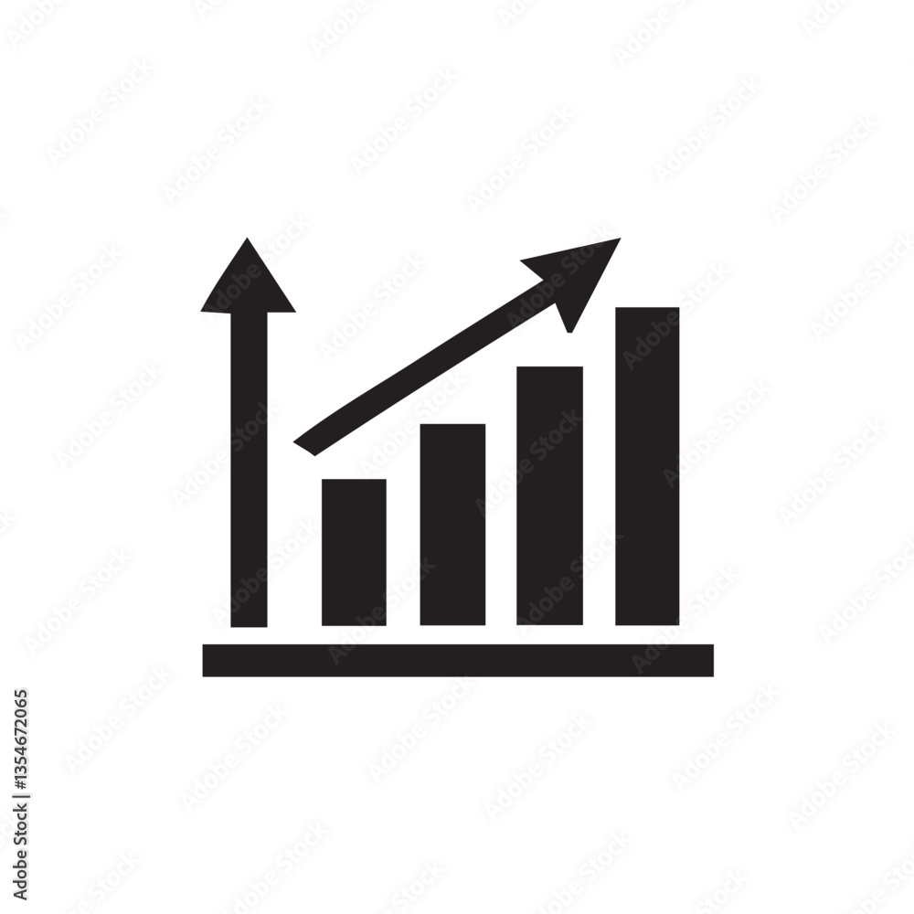 business graph on white background with editable strokes and shape business graph on white background with editable strokes and shape