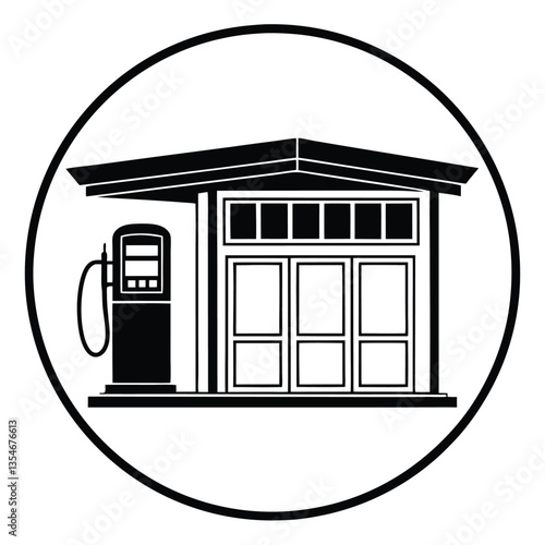 Fuel Station Black Silhouette Symbol for Energy