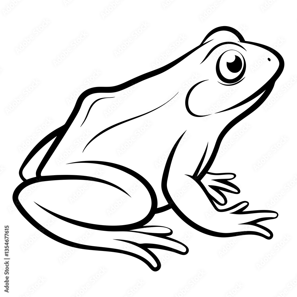 Naklejka premium Simple Frog Vector Art Drawing.