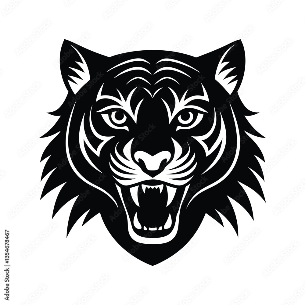 Fototapeta premium tiger head vector 