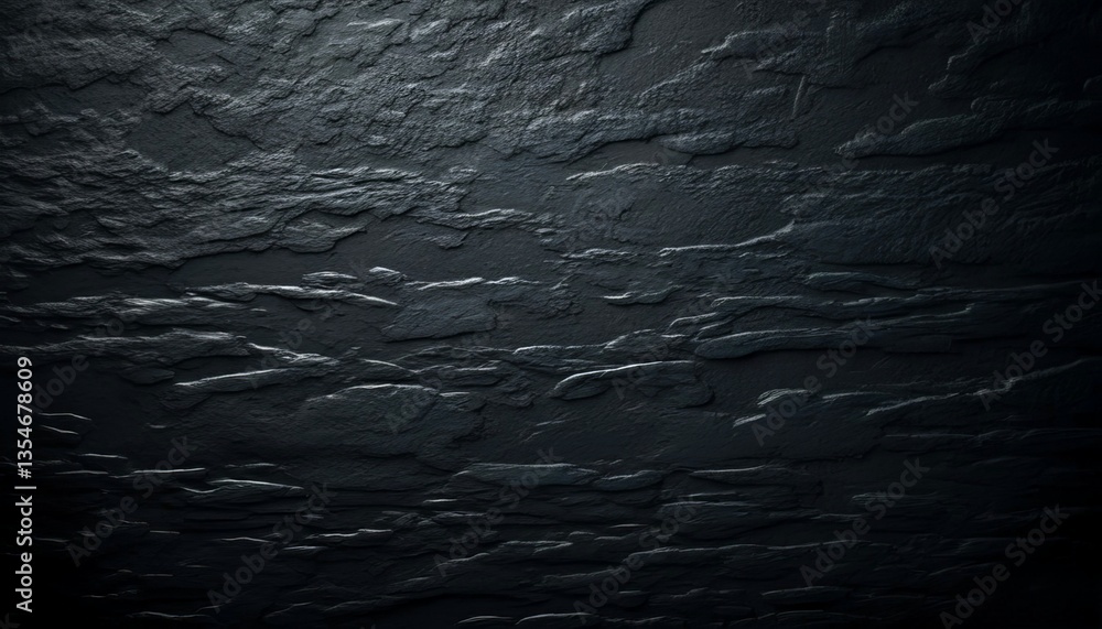 Obraz premium Textured dark surface with wavy patterns in a dim light 