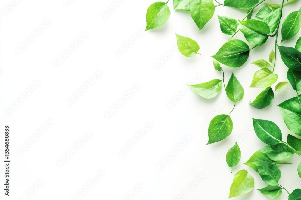 Fototapeta premium This image captures lush green leaves arranged to create a natural canopy, providing a refreshing vibe that reflects tranquility and connection to nature.