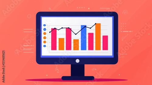 Digital Marketing Analytics Displaying Data with Flat Design Elements