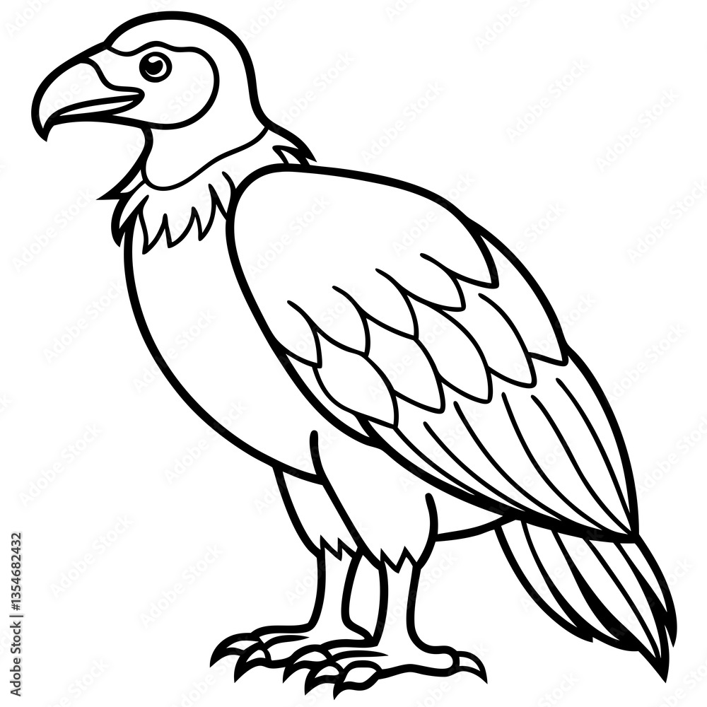 Graceful Vulture Line Art Design Graceful Vulture Line Art Design