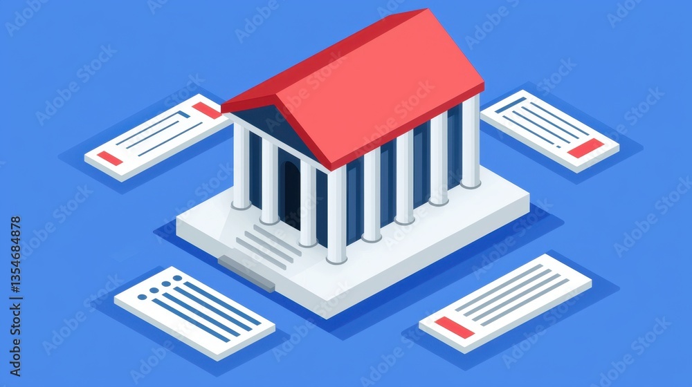 Fototapeta premium Isometric Illustration of Financial Budgeting and Planning Concepts