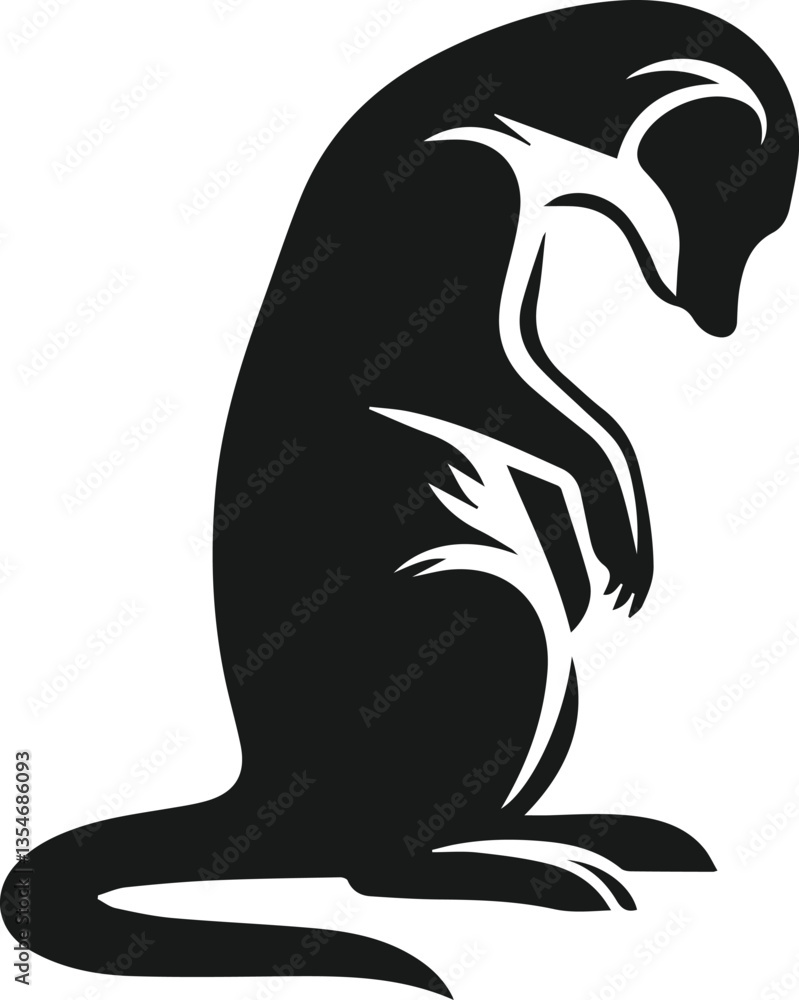 vector image of a meerkat looking downward vector image of a meerkat looking downward