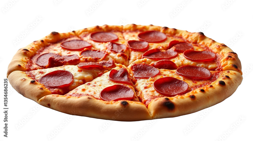 Pepperoni Pizza: A mouthwatering image of a freshly baked pepperoni pizza, complete with bubbling cheese and perfectly crisped crust. A culinary delight ready to be devoured. Pepperoni Pizza: A mouthwatering image of a freshly baked pepperoni pizza, complete with bubbling cheese and perfectly crisped crust. A culinary delight ready to be devoured.
