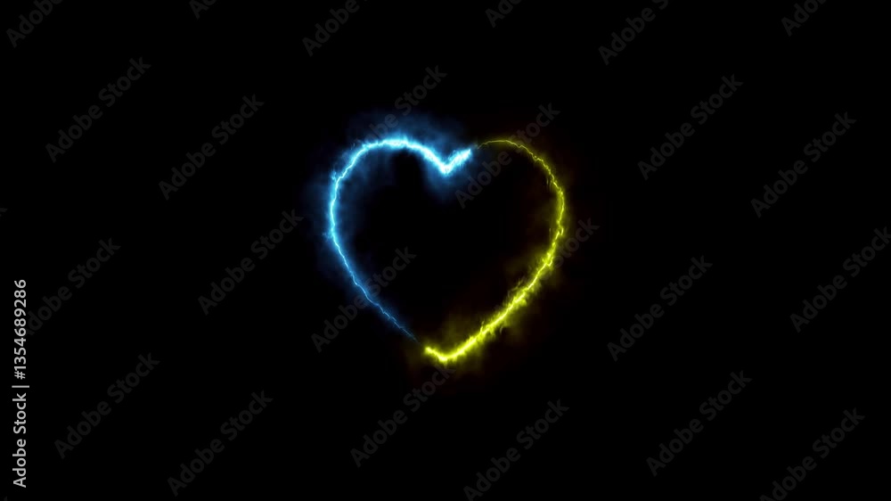 Heart in fire. A heart made of fire on a black background. 4k Heart in fire. A heart made of fire on a black background. 4k