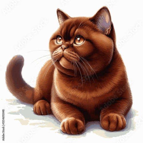 British shorthair cat isolated watercolor vector illustration svg