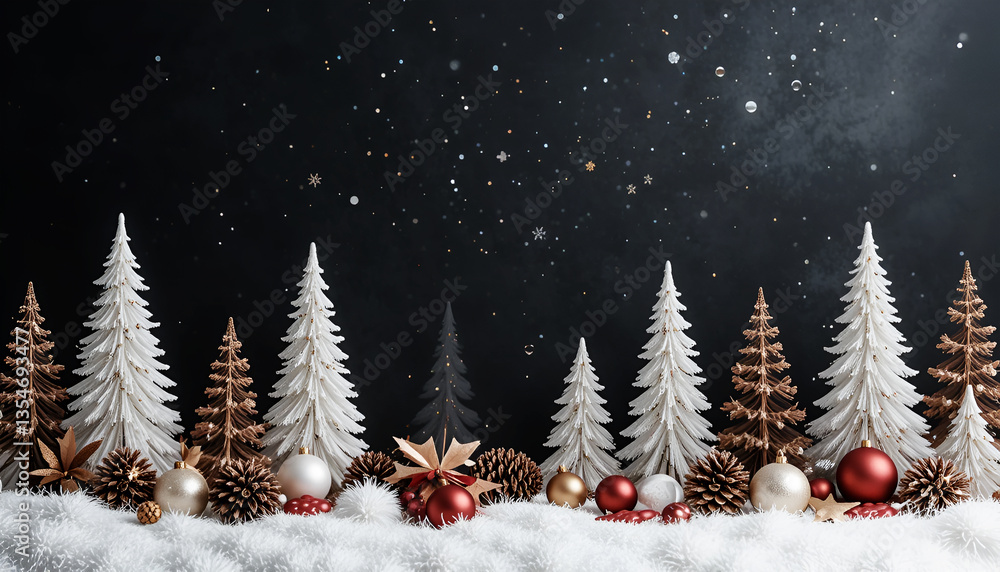 Obraz premium christmas tree with snow