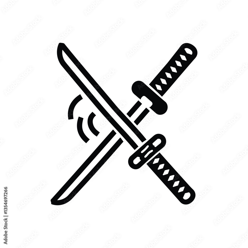 Katana Sword Collection black icon white background Katana Sword Collection black icon white background