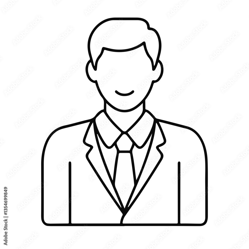 Businessman icon wearing a suit in a minimalistic style Businessman icon wearing a suit in a minimalistic style